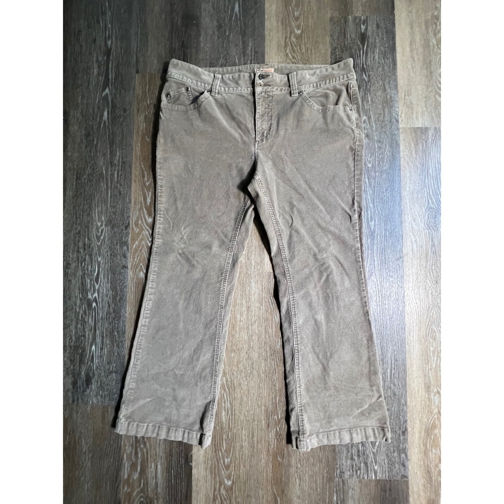 Faded Glory Corduroy Pants Womens 18 Petite Washed Driftwood Stretch Bootcut